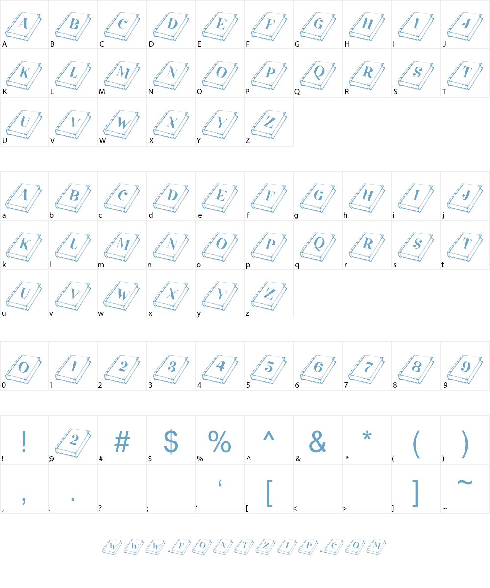 101! Book of Shadows Font Character